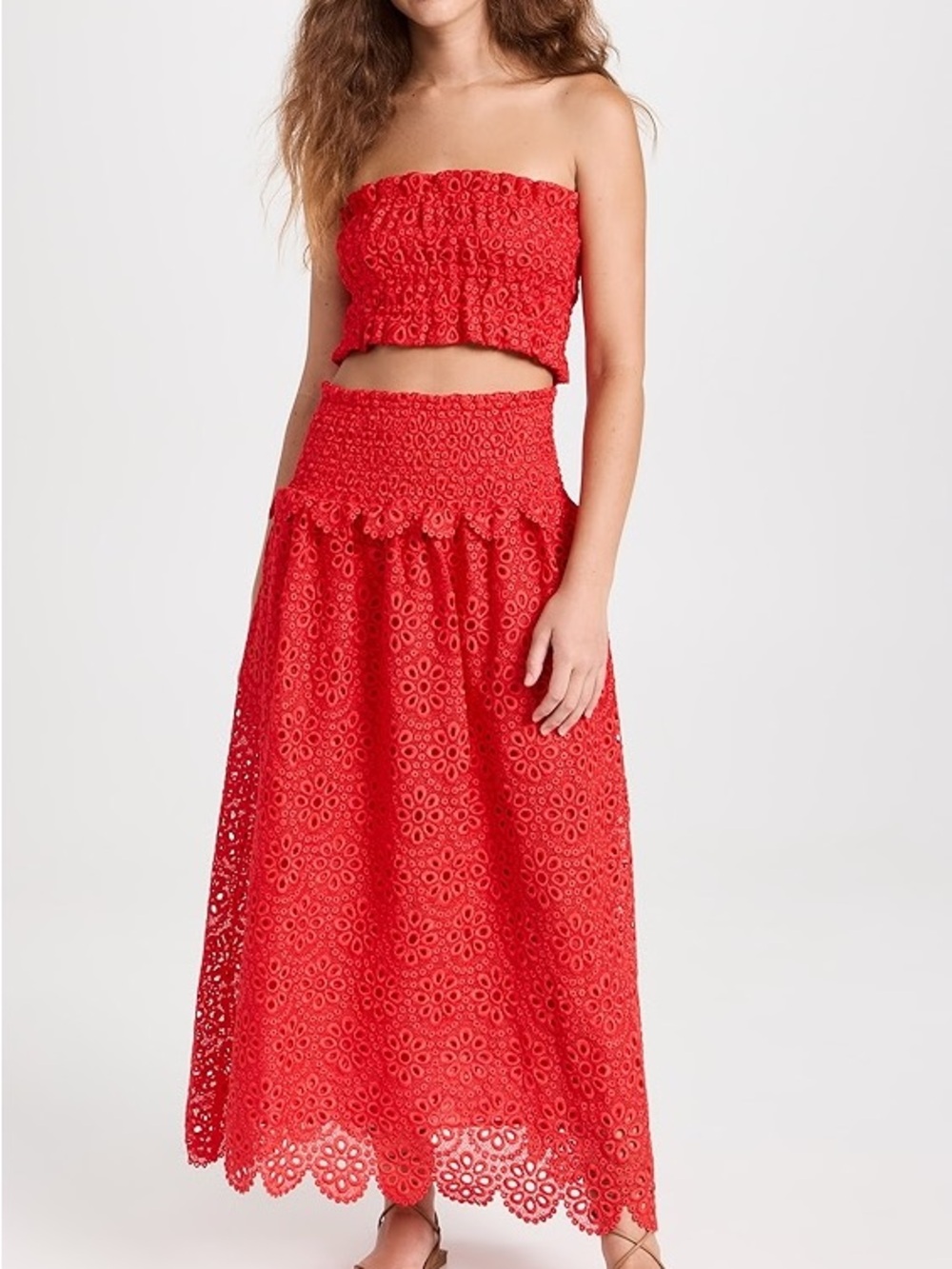 Hill House Red June Nap Top + The Delphine Nap Skirt Set - EUC